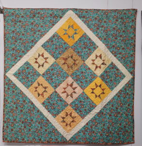 Star Crazy quilt blocks featuring multiple star designs arranged in a sampler layout with coordinated fabrics.